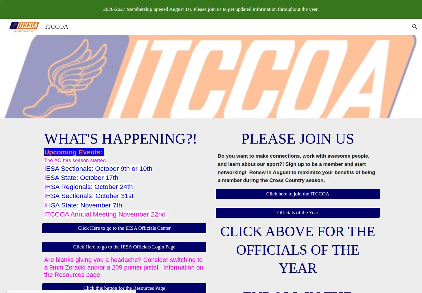 Captured homepage of itccoa.com in the current scan