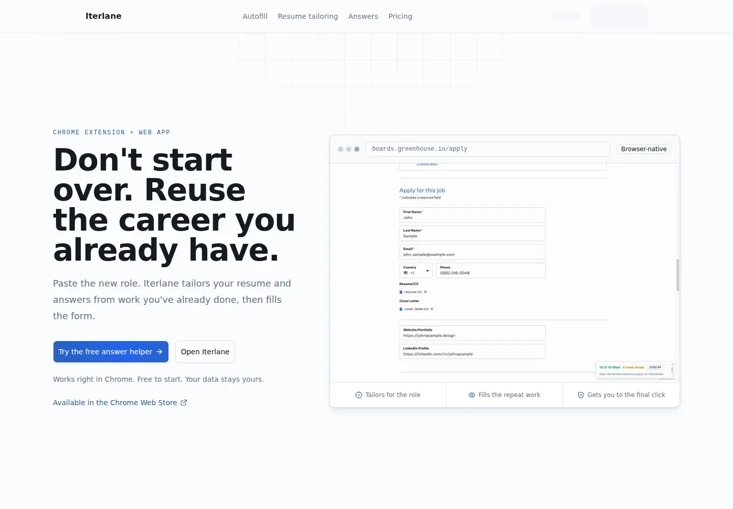 Screenshot of iterlane.com