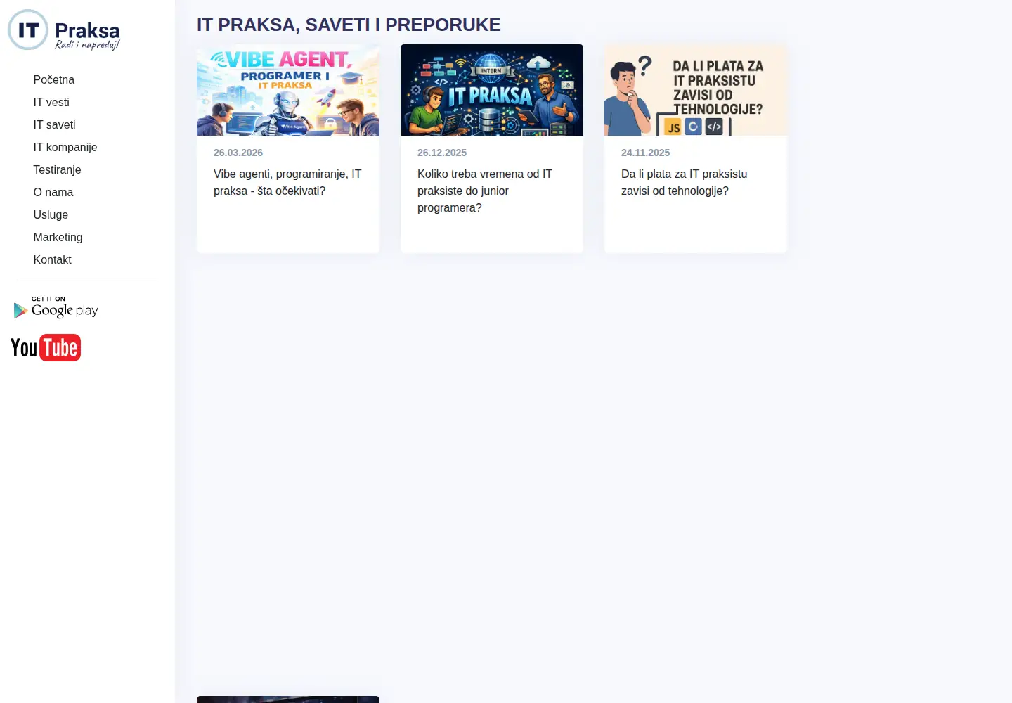 Captured homepage of itpraksa.com in the current scan