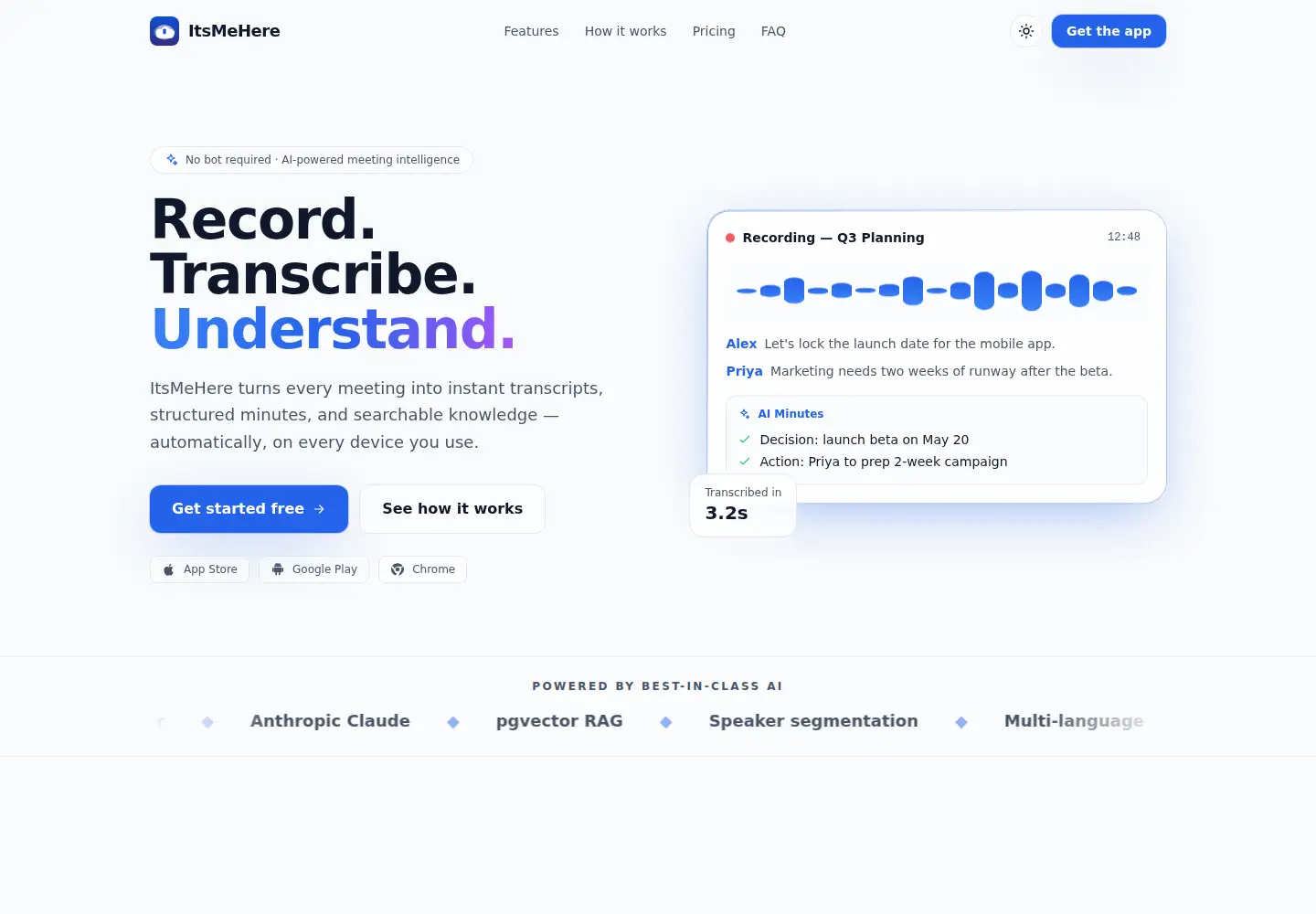 Screenshot of itsmehere.com