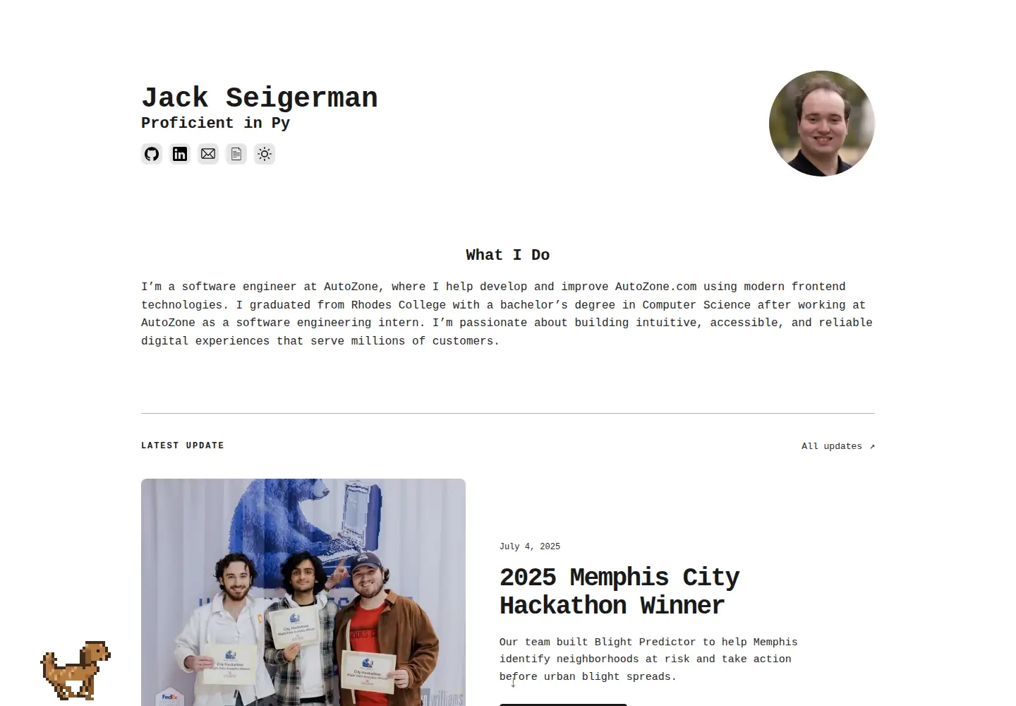 Screenshot of jackseigerman.com