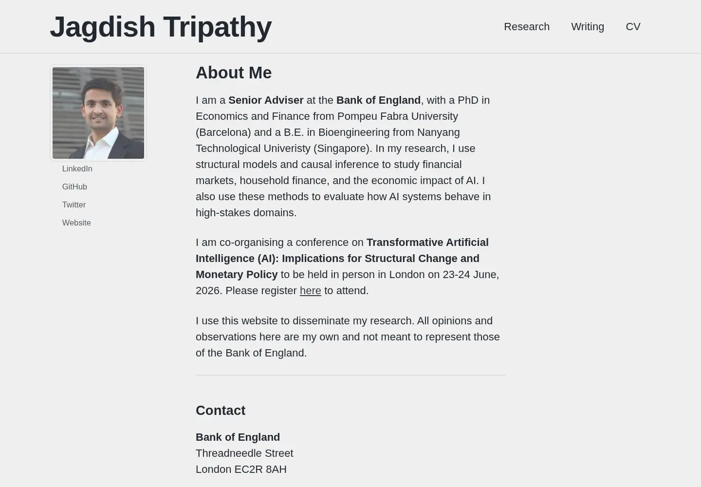 Screenshot of jagdishtripathy.com