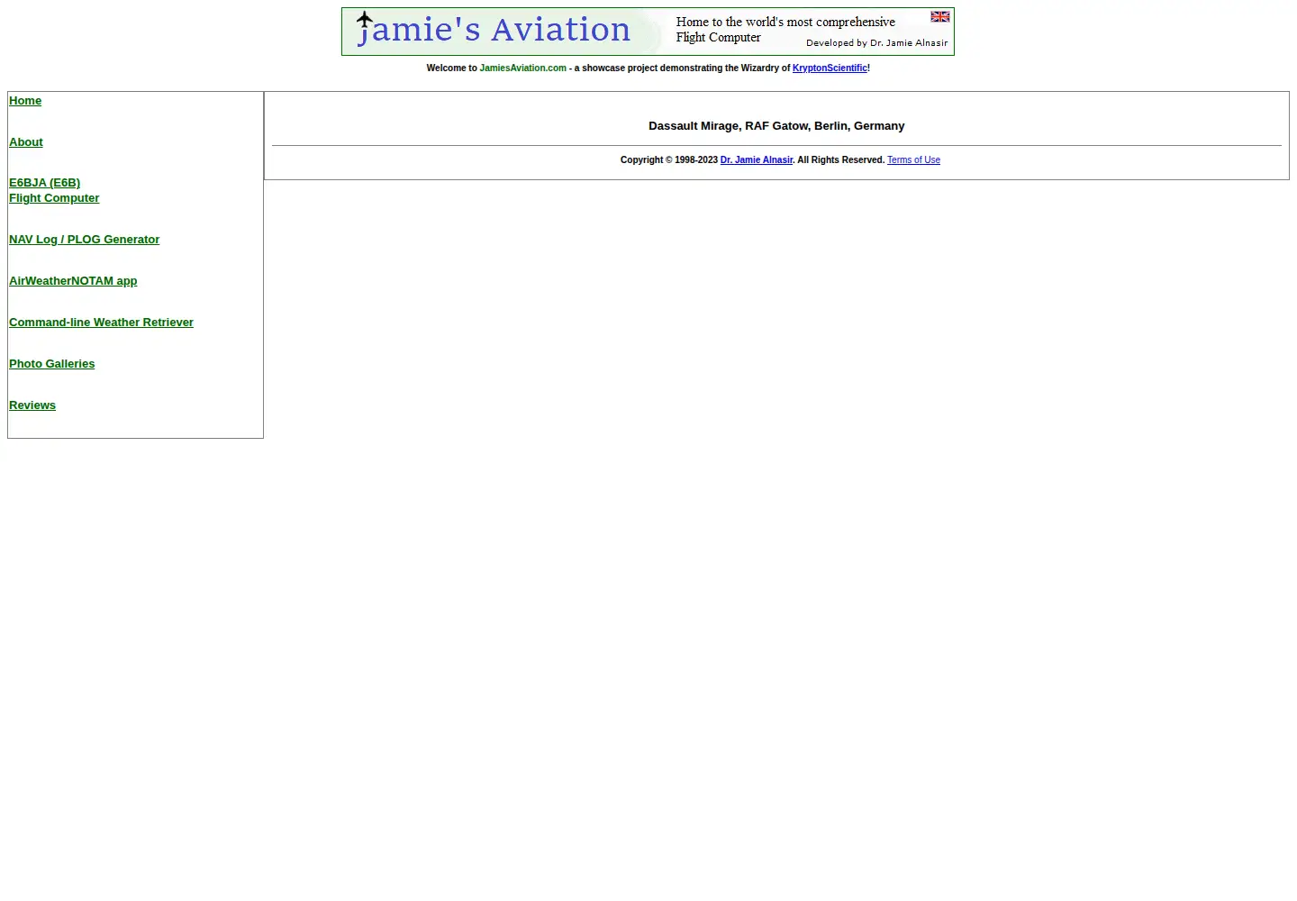 Screenshot of jamiesaviation.com