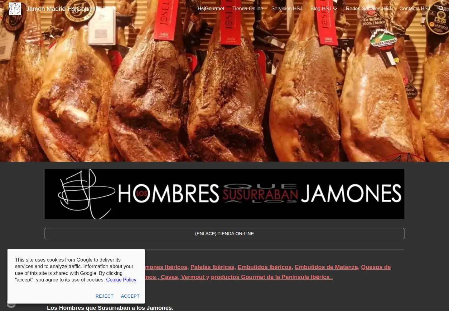 Captured homepage of jamonmadrid.com in the current scan