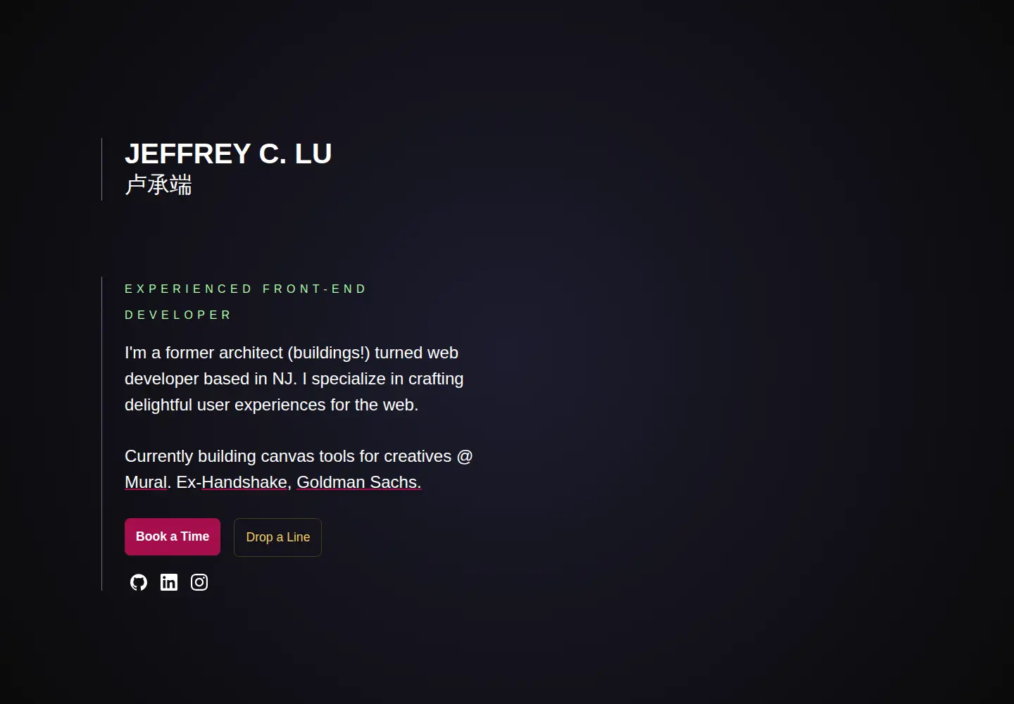 Screenshot of jeffreyclu.com