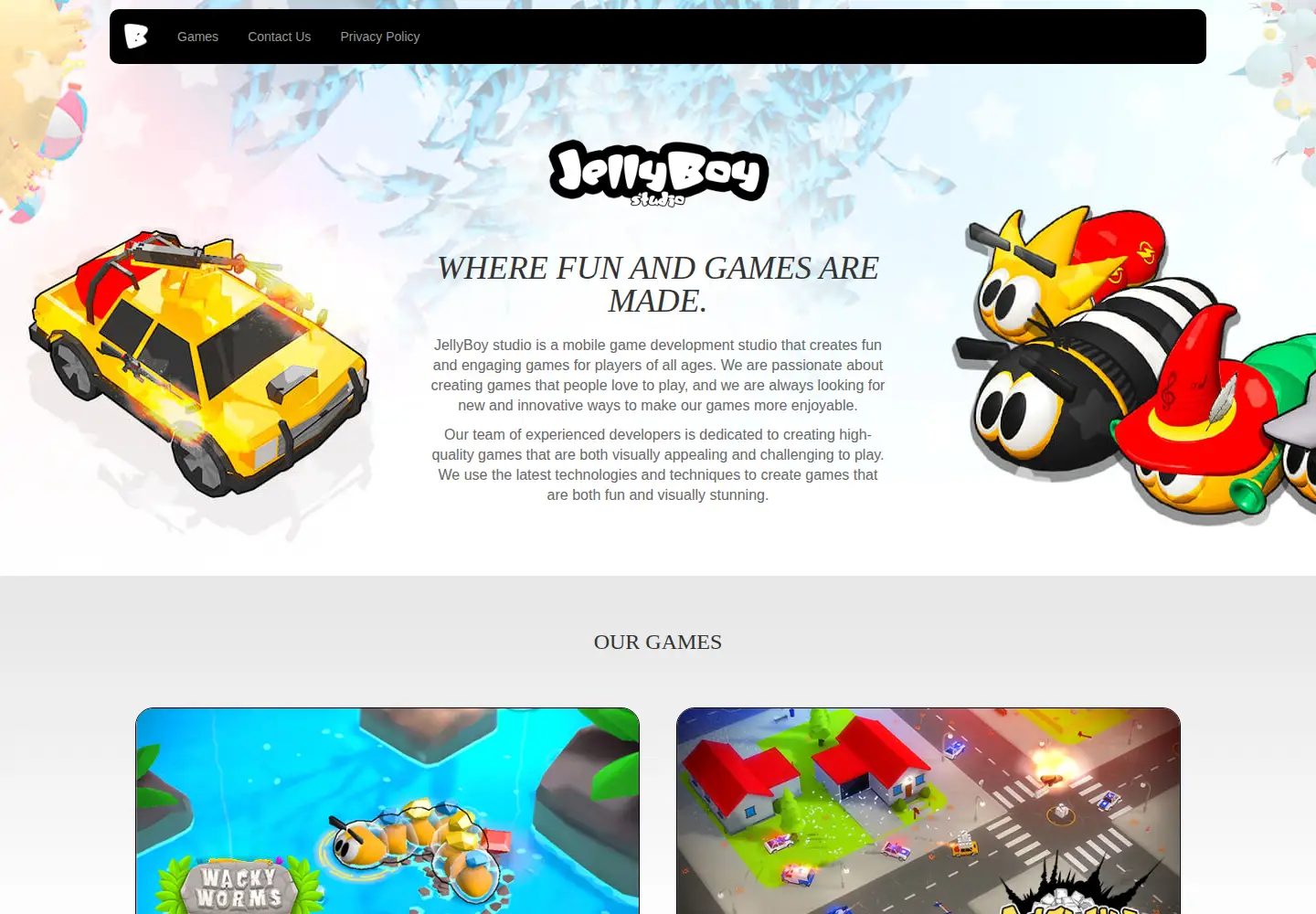 Screenshot of jellyboystudio.com