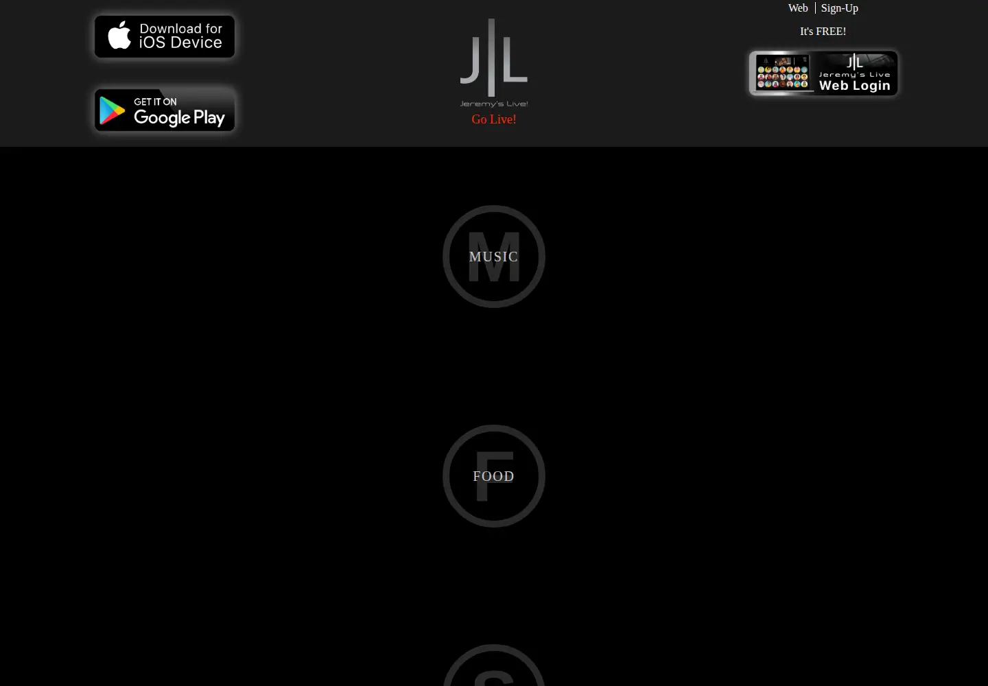 Captured homepage of jeremyslive.com in the current scan