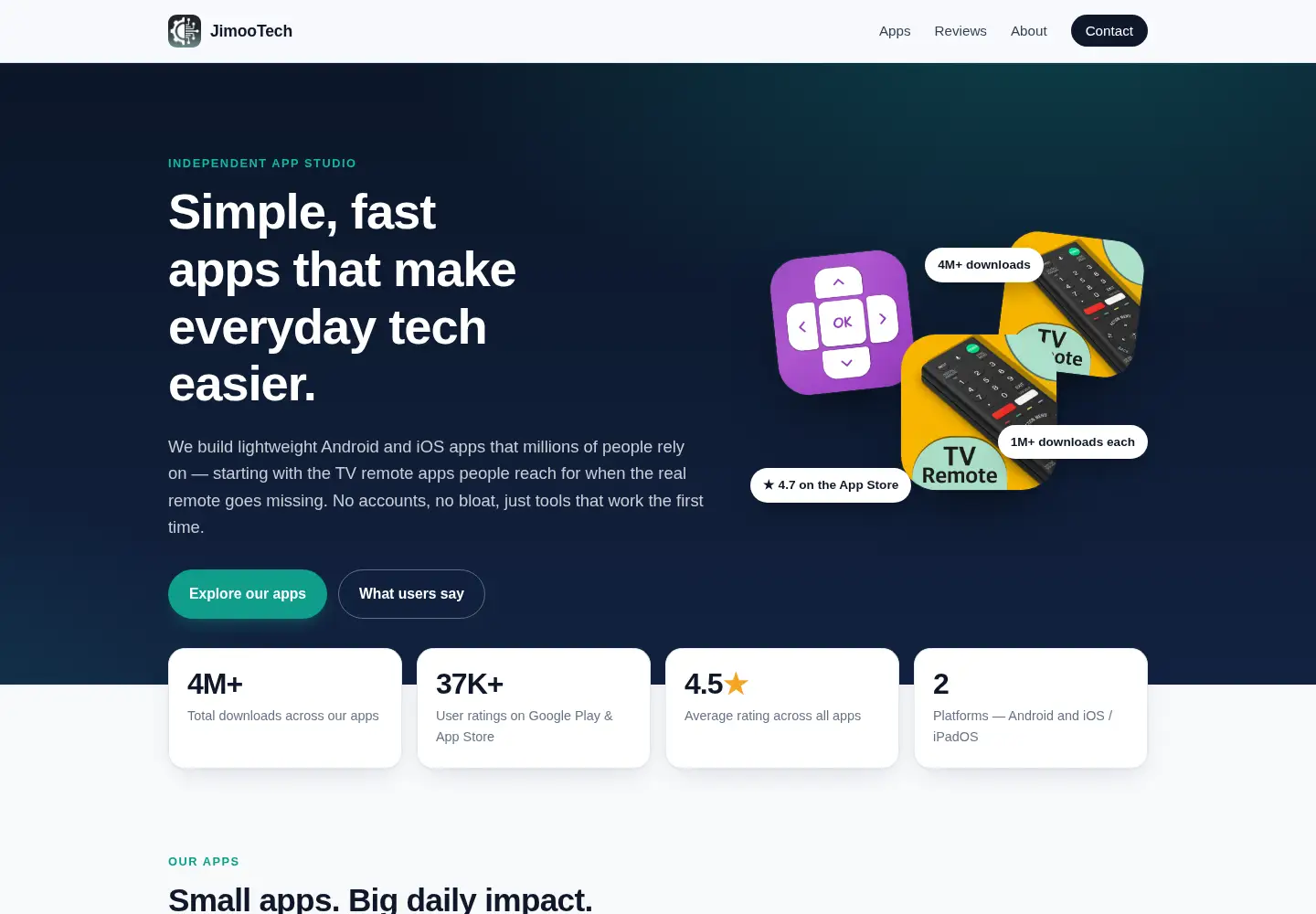 Screenshot of jimootech.com