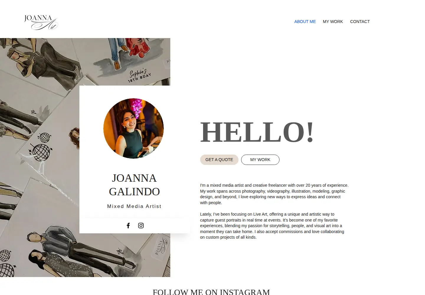 Captured homepage of joannart.com in the current scan