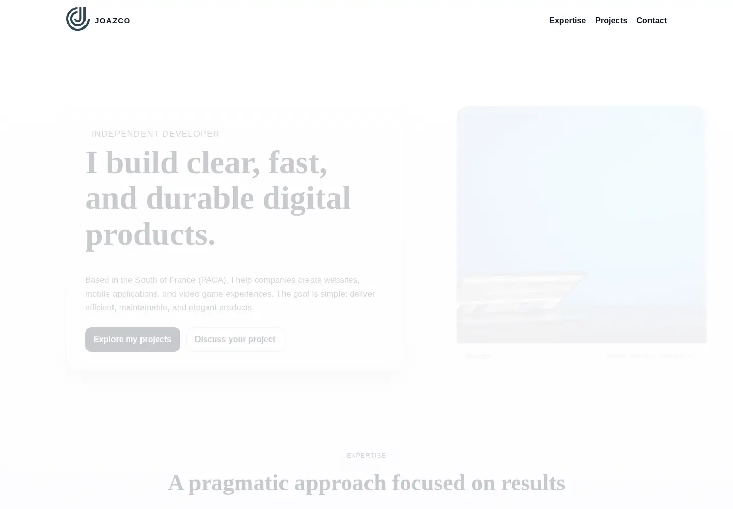 Captured homepage of joazco.com in the current scan