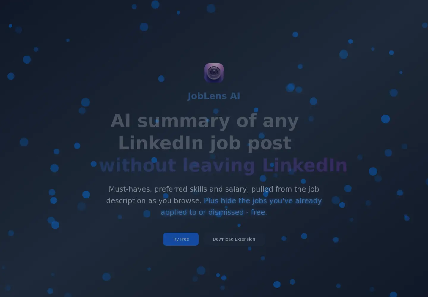 Screenshot of joblens-ai.com