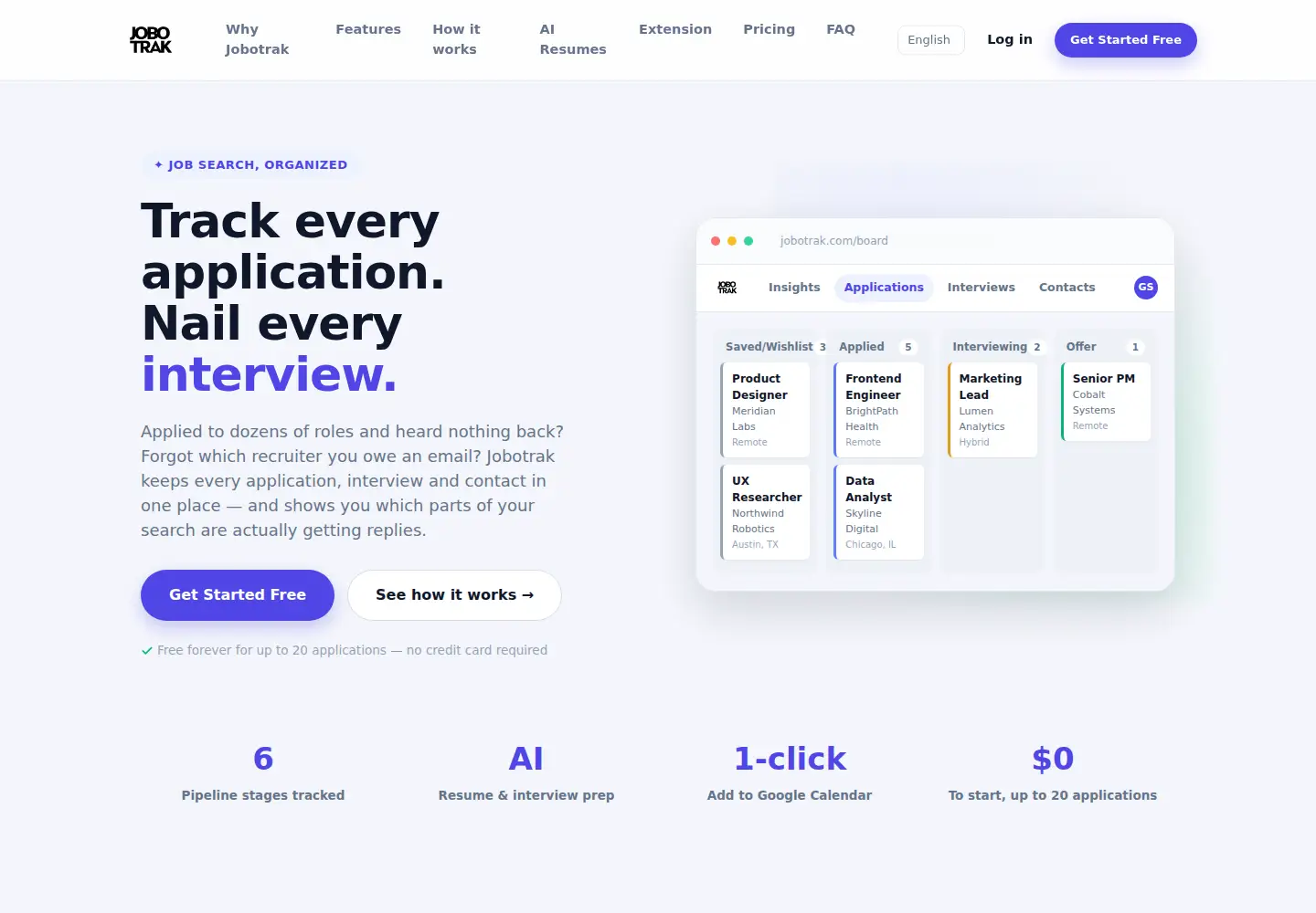 Screenshot of jobotrak.com