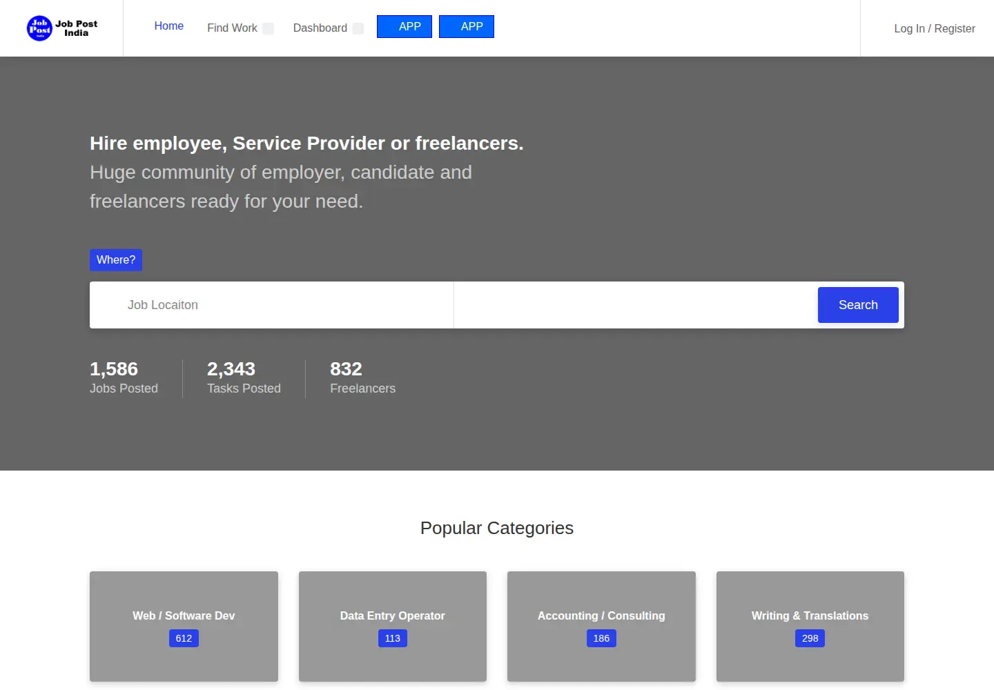 Screenshot of jobpostindia.com