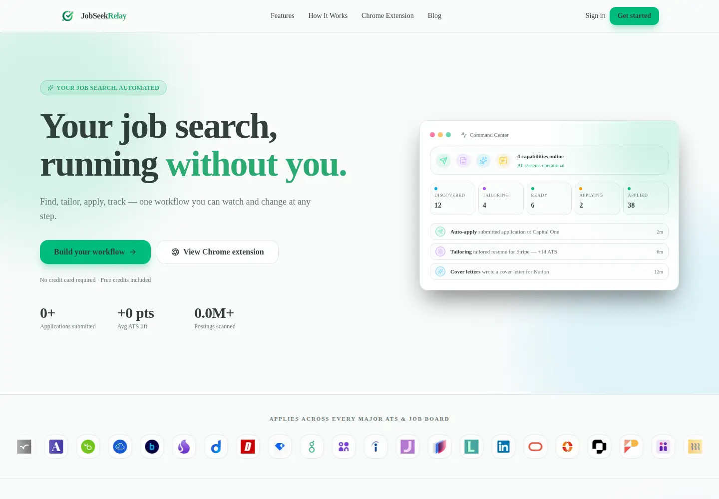 Screenshot of jobseekrelay.com