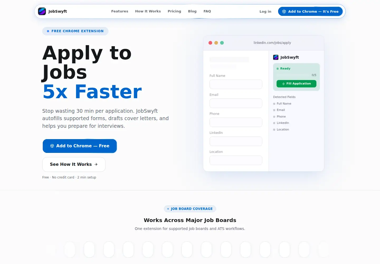 Screenshot of jobswyft.com