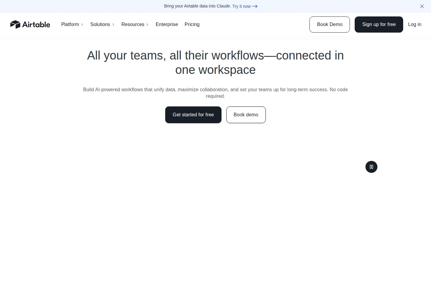 Screenshot of airtable.com