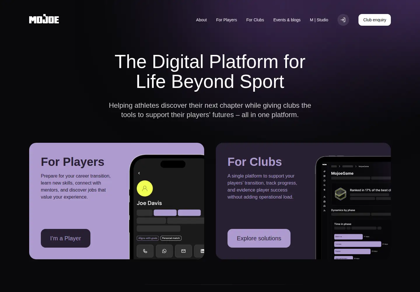 Screenshot of joinmojoe.com