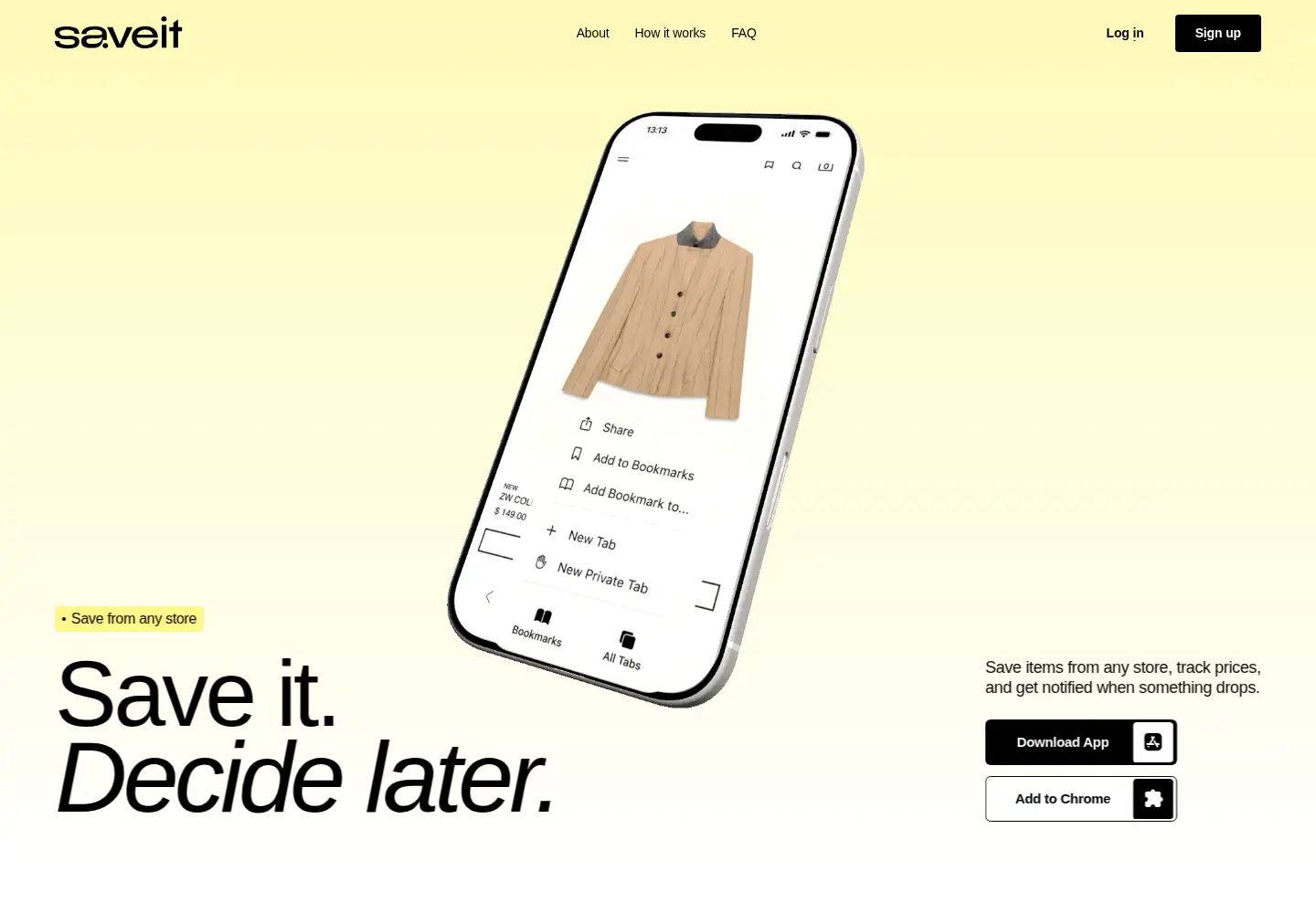 Screenshot of joinsaveit.com