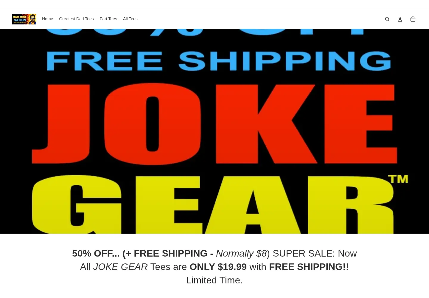 Captured homepage of jokegear.com in the current scan