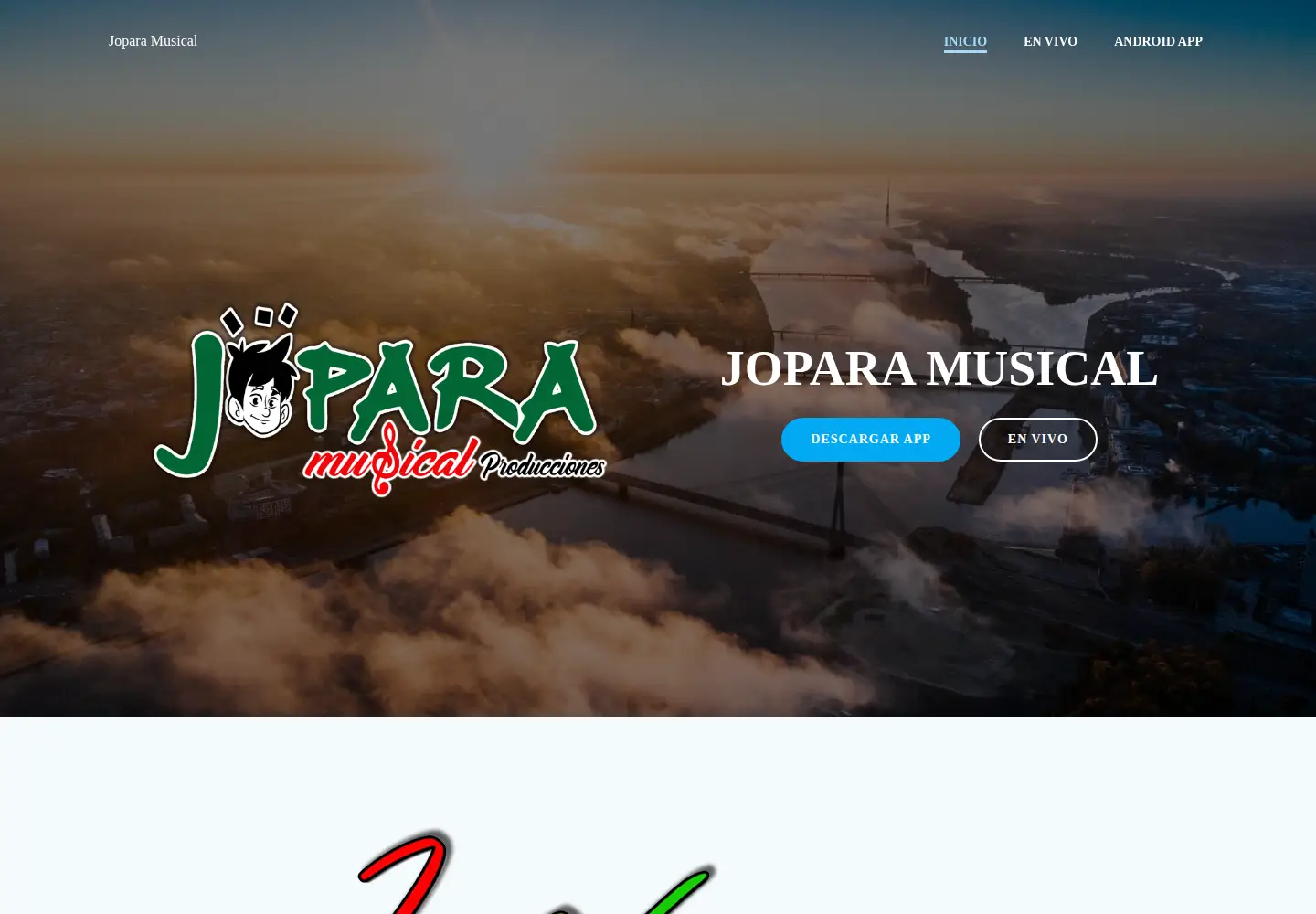 Captured homepage of joparamusical.com in the current scan