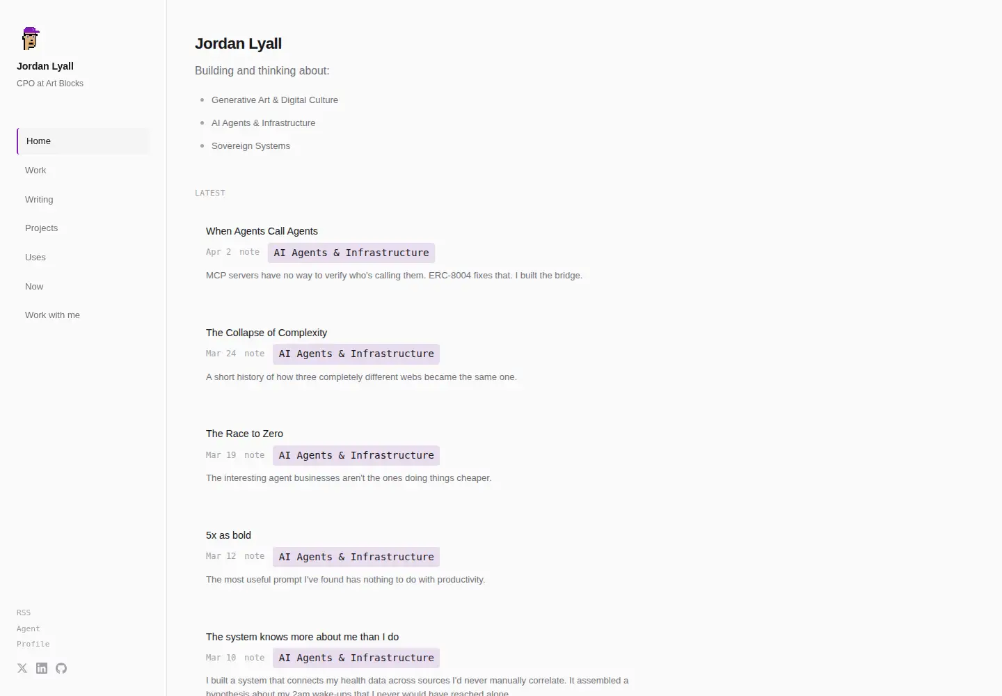 Screenshot of jordanlyall.com