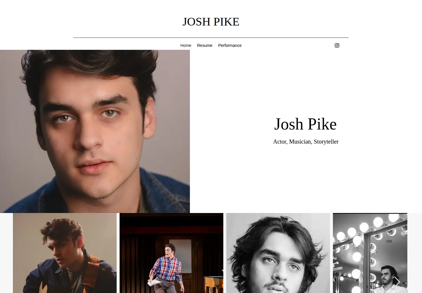 Screenshot of joshpikeactor.com