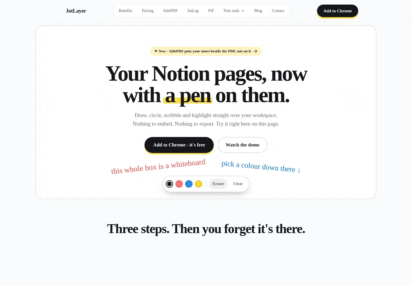 Captured homepage of jotlayer.com in the current scan