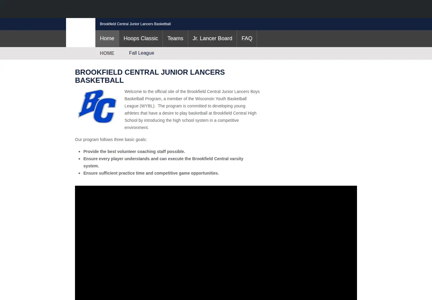 Screenshot of jrlancersbb.com