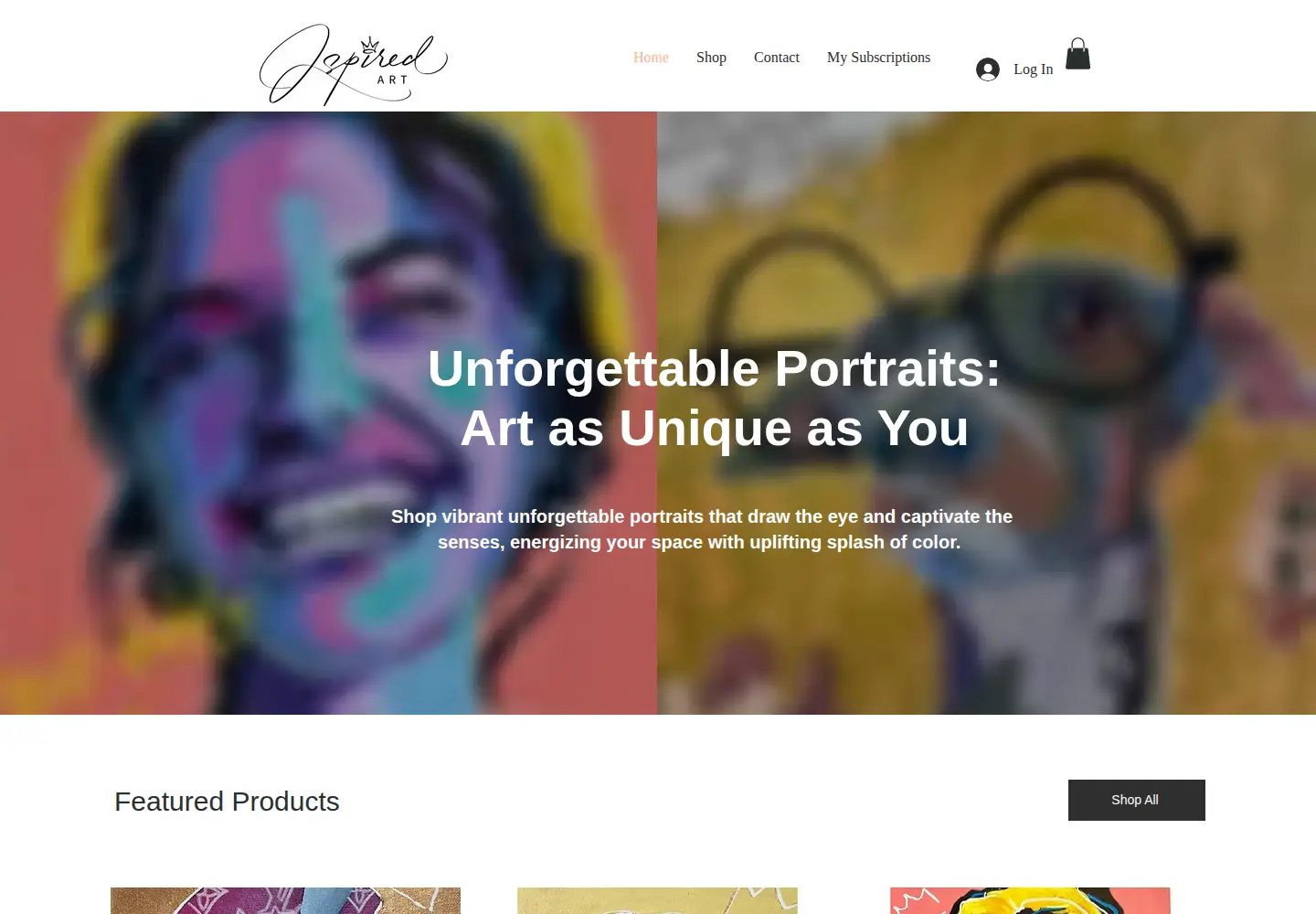 Screenshot of jspiredart.com