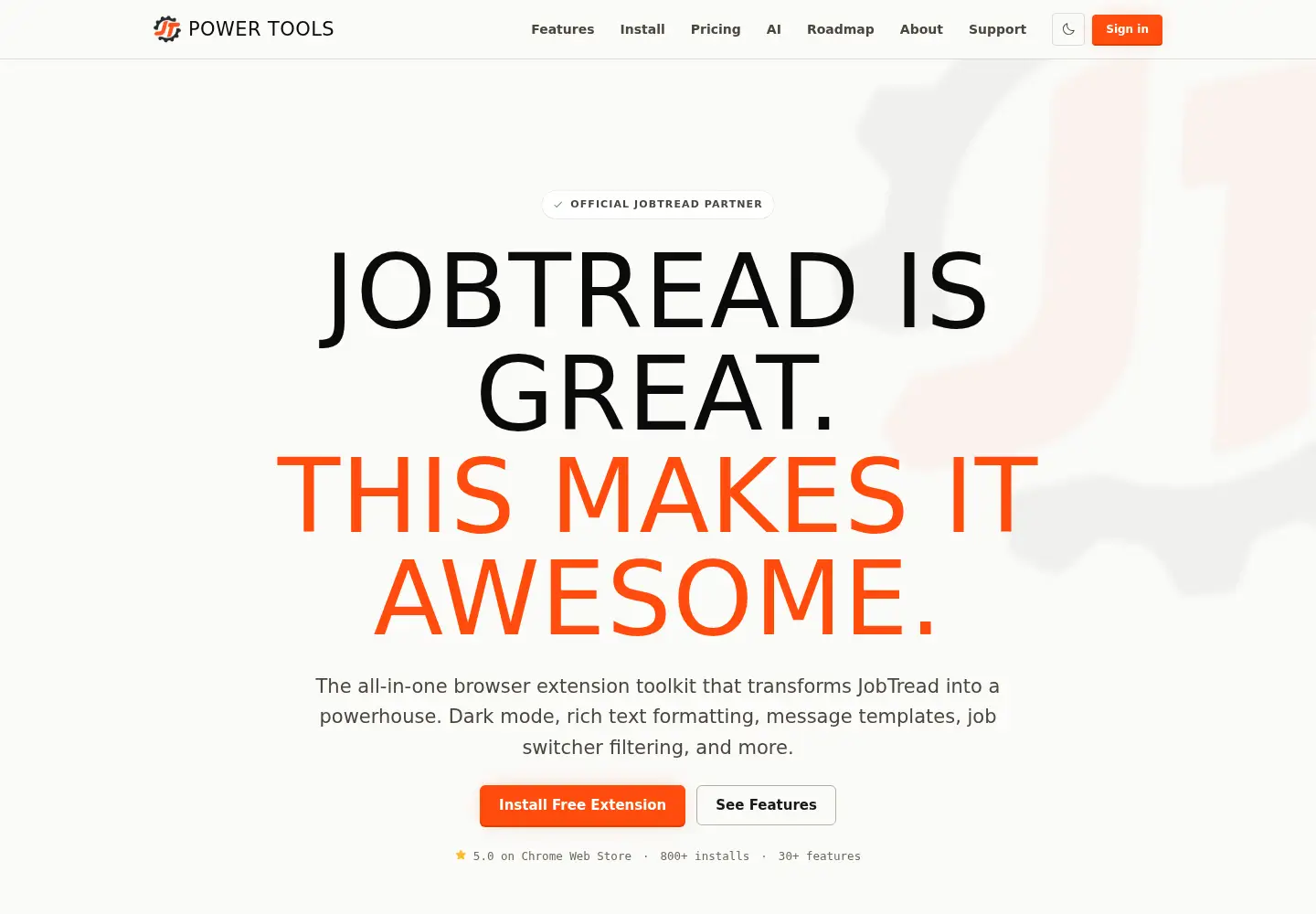 Screenshot of jtpowertools.com