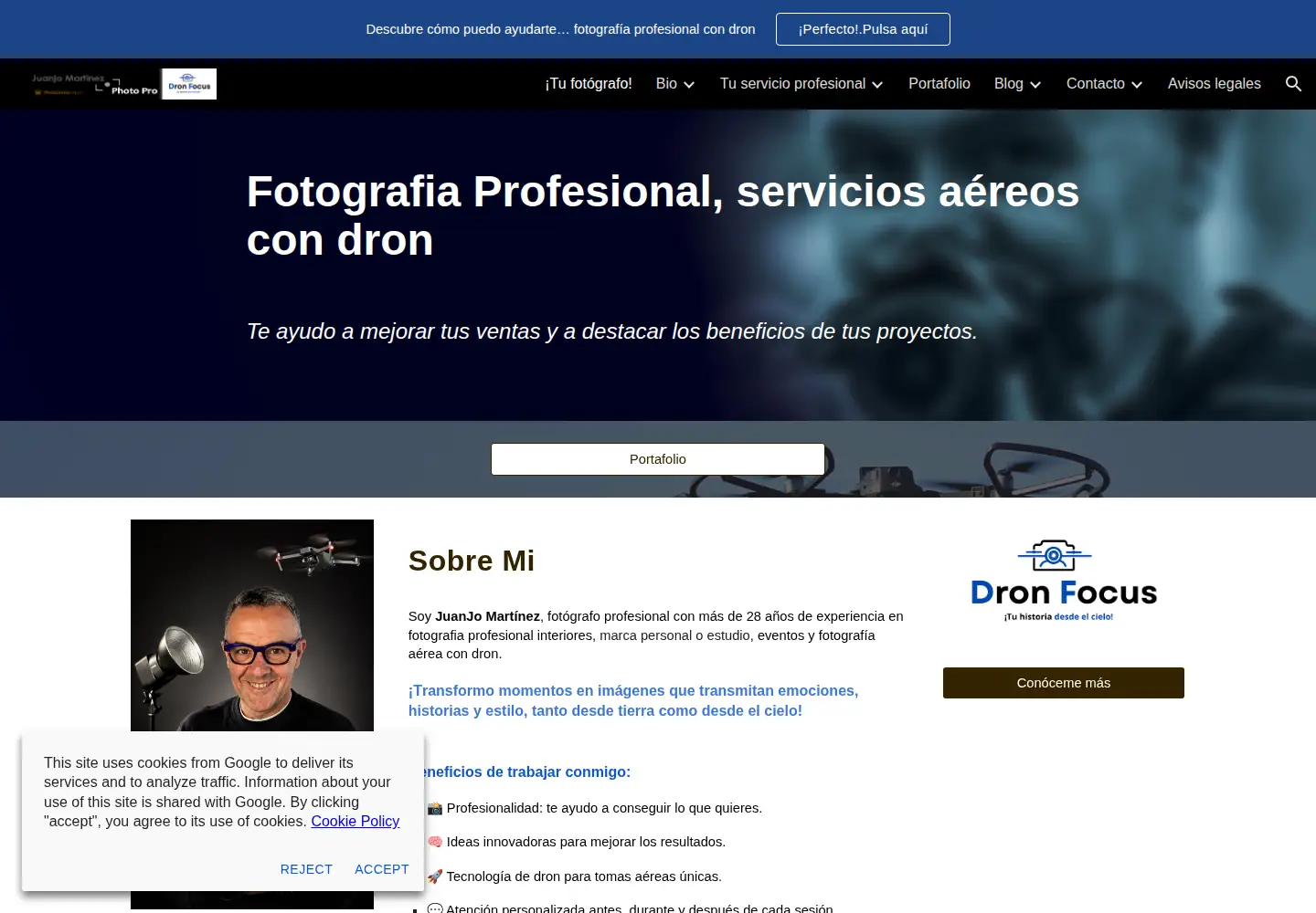 Captured homepage of juanjomartinezphotopro.com in the current scan