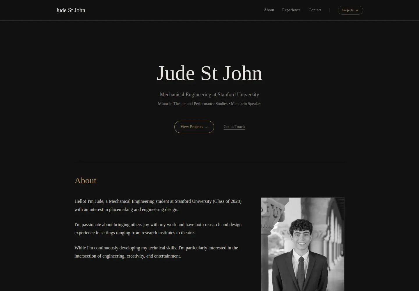 Captured homepage of judestjohn.com in the current scan