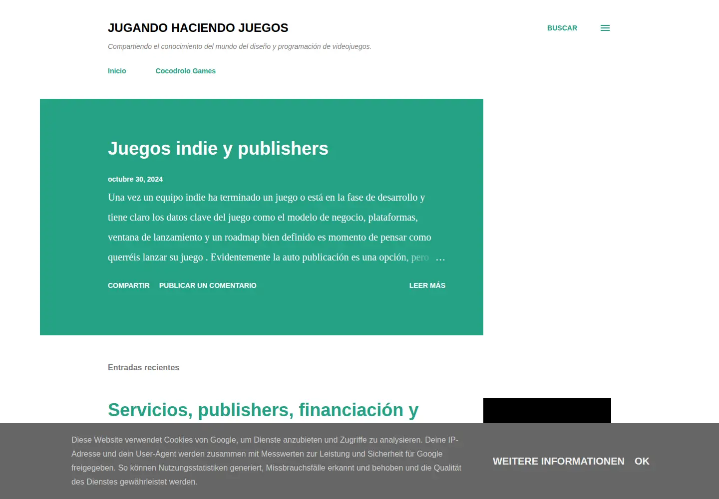 Screenshot of jugandohaciendojuegos.com