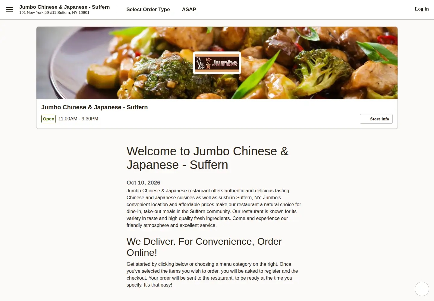 Screenshot of jumbosuffern.com