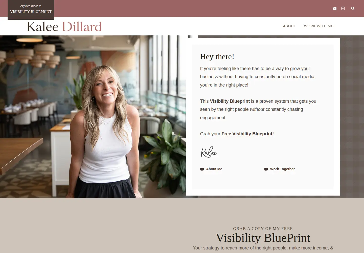 Screenshot of kaleedillard.com
