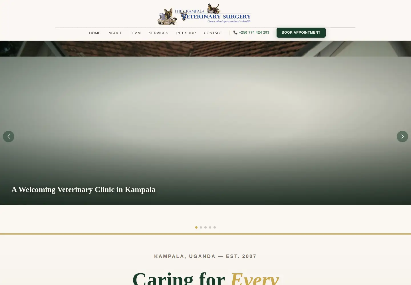 Screenshot of kampalavets.com