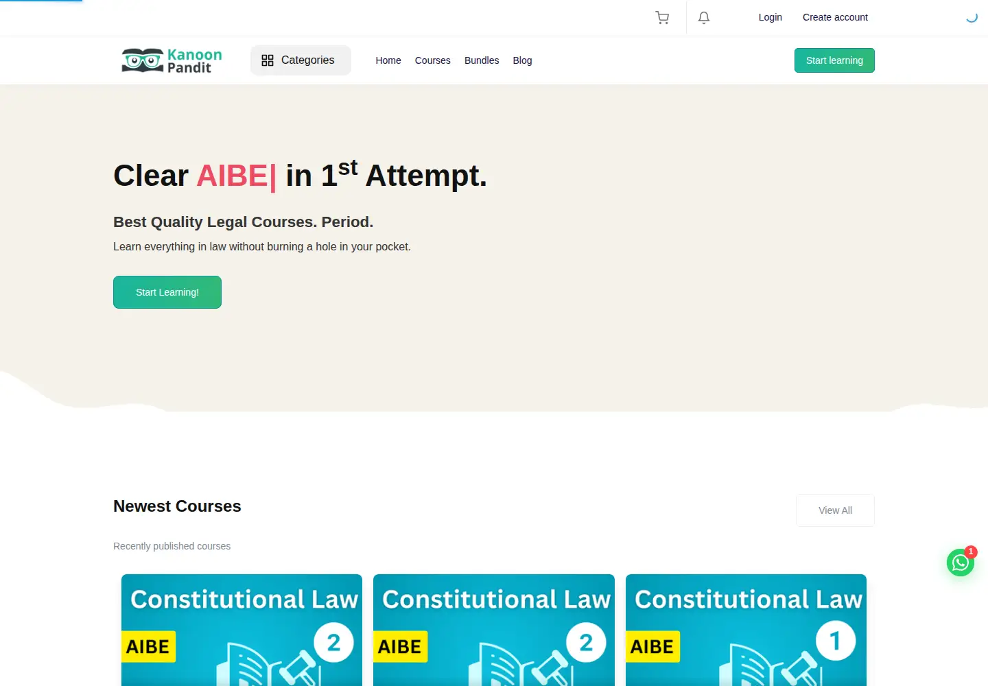 Screenshot of kanoonpandit.com