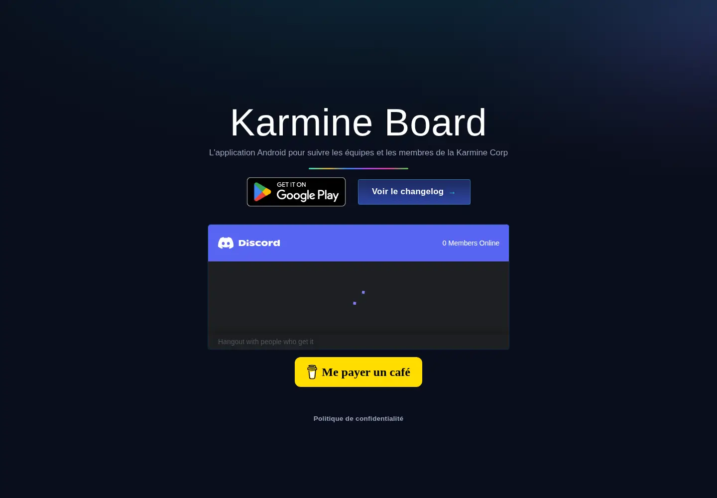 Captured homepage of karmine-board.com in the current scan