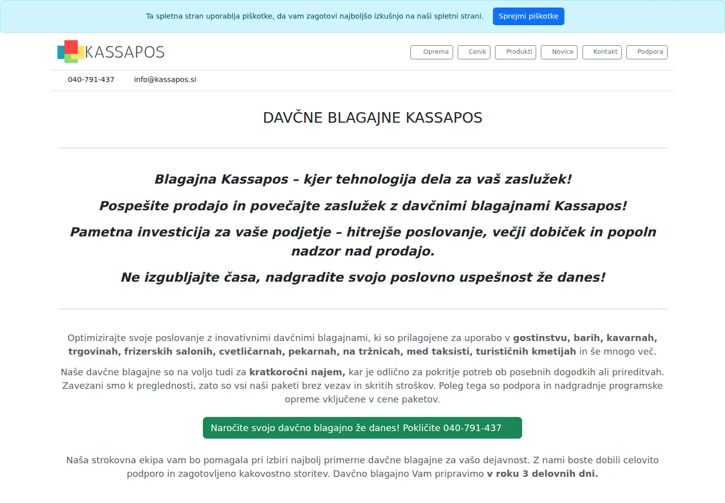 Screenshot of kassapos.com