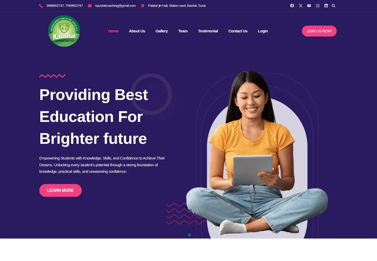 Screenshot of kaushalcoaching.com