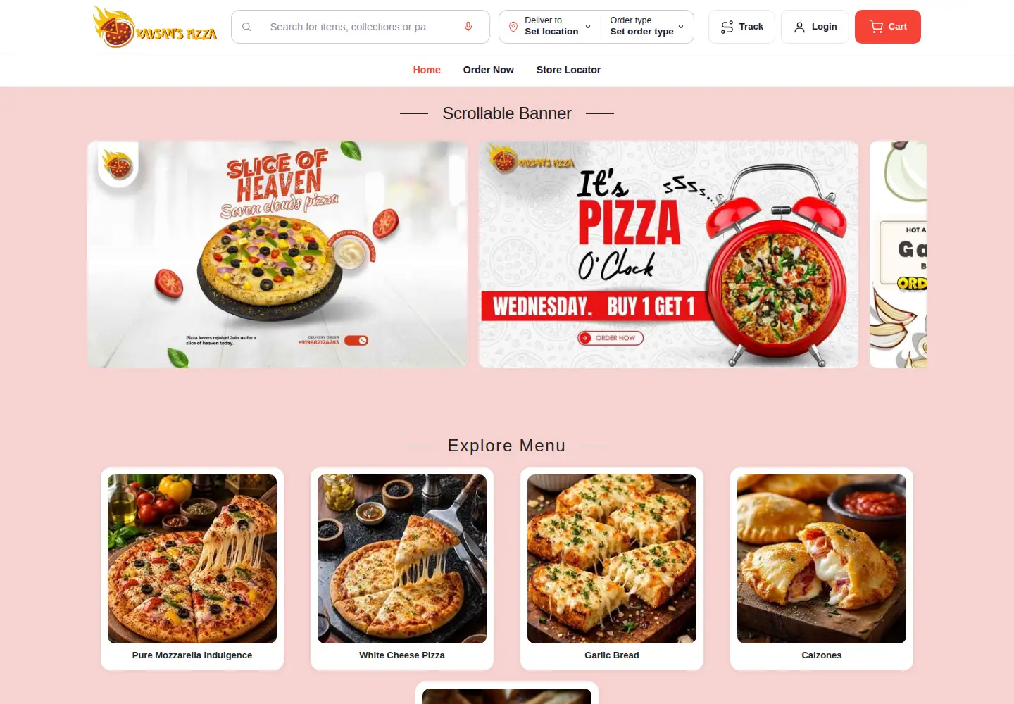 Captured homepage of kavsanspizza.com in the current scan