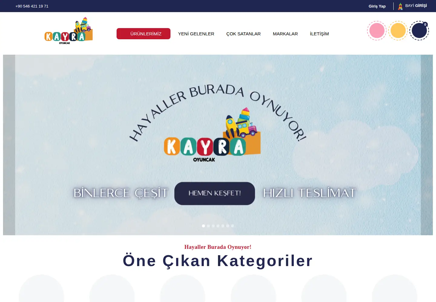 Screenshot of kayraoyuncak.com