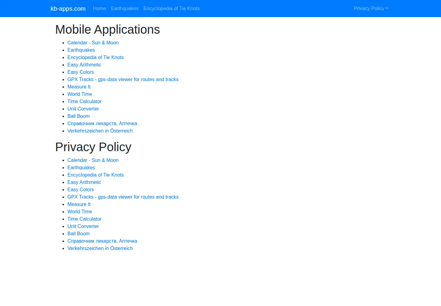 Screenshot of kb-apps.com