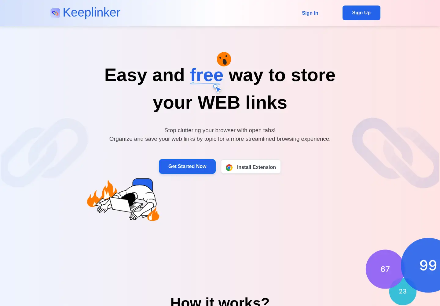 Captured homepage of keeplinker.com in the current scan