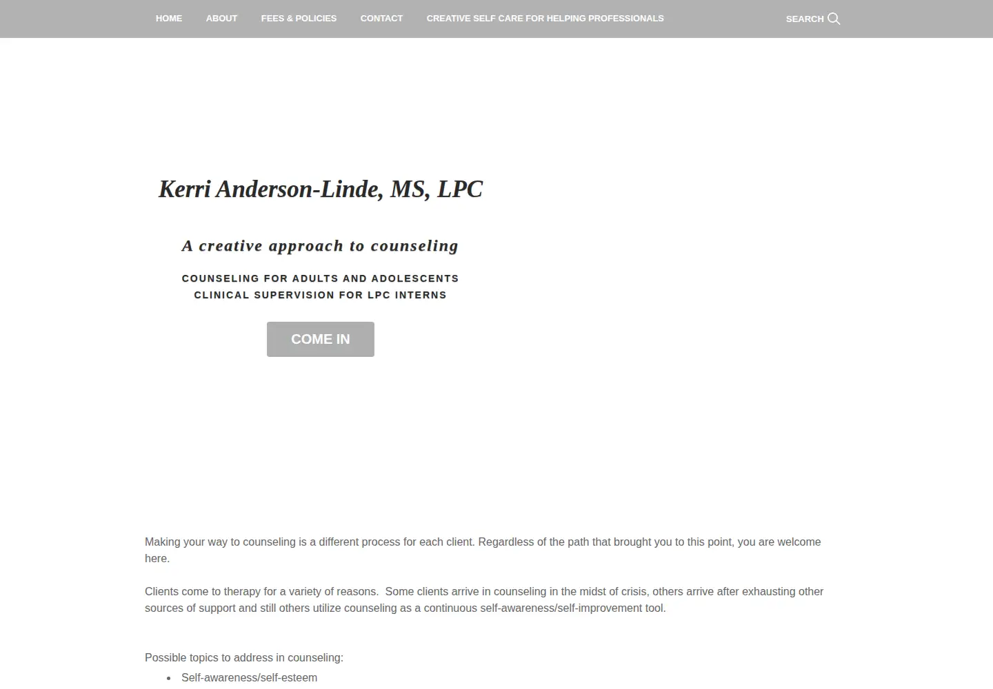 Screenshot of kerriandersonlinde.com