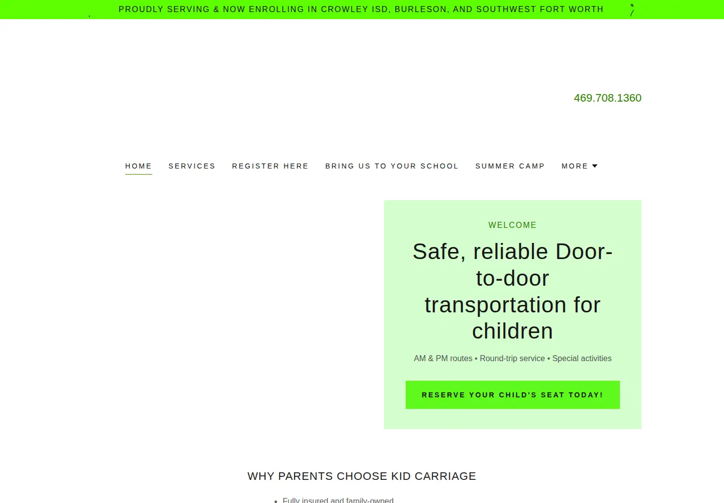 Captured homepage of kid-carriage.com in the current scan