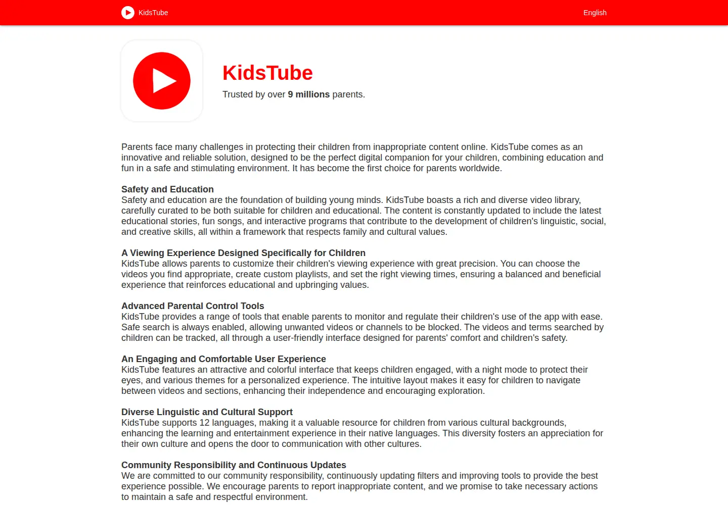 Screenshot of kidstubeapp.com