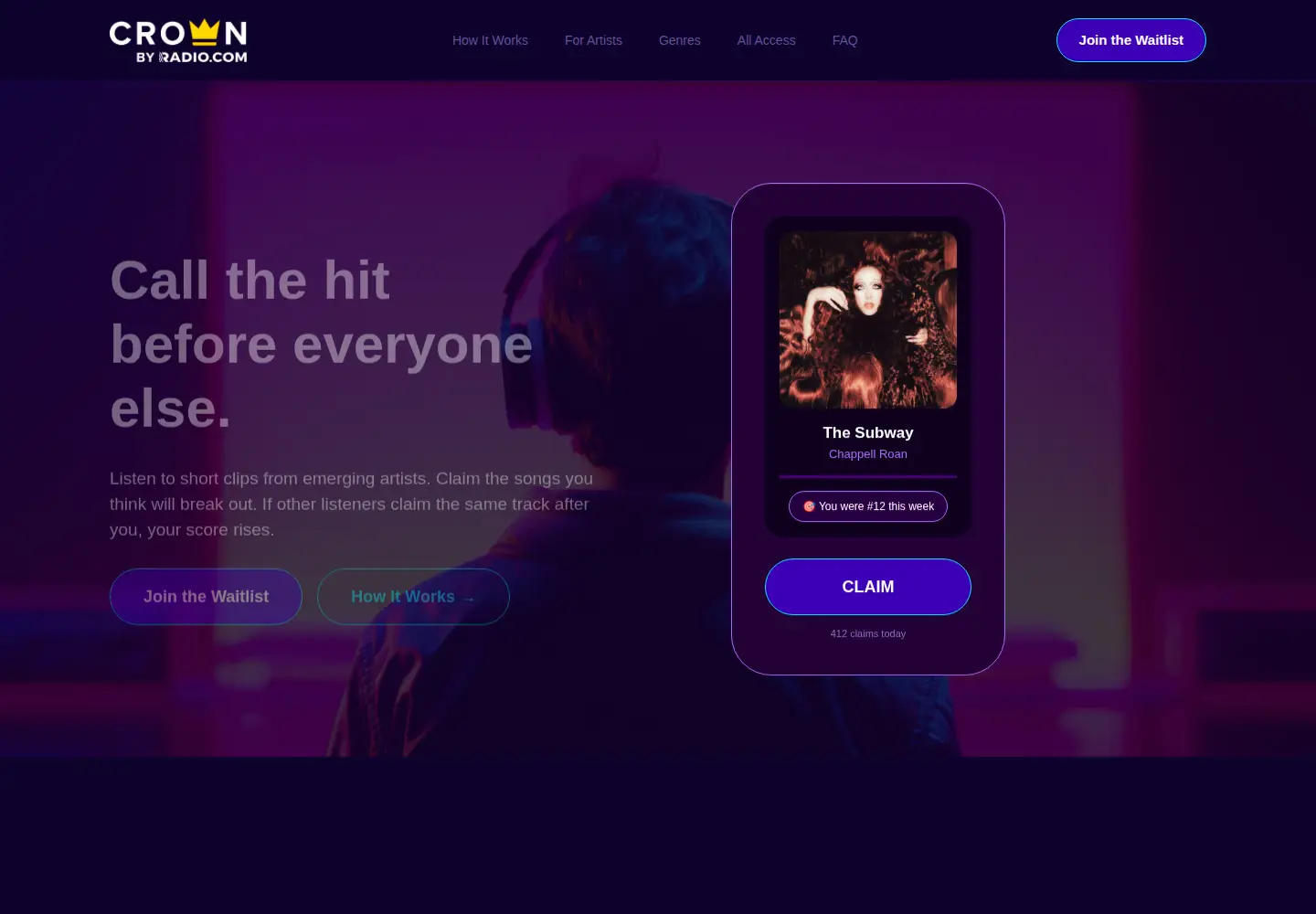 Screenshot of radio.com