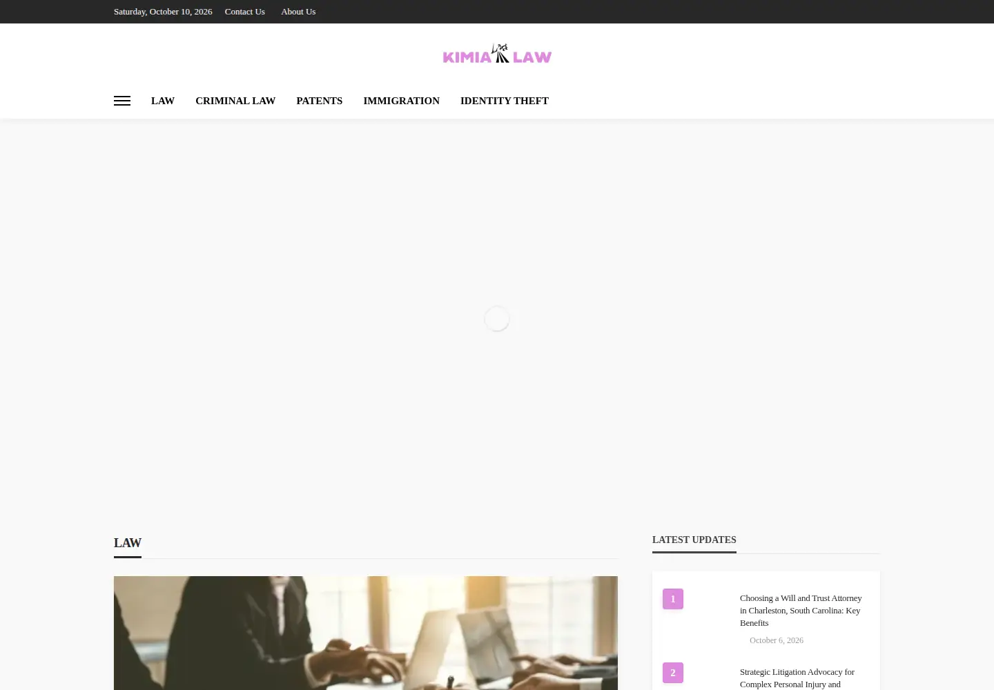 Captured homepage of kimialaw.com in the current scan