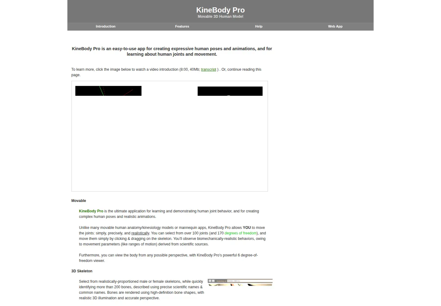 Screenshot of kinebody.com